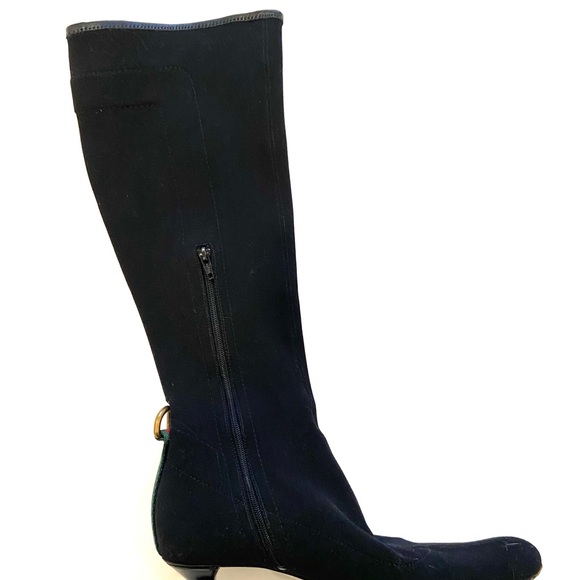 Gucci Web D Ring Black Tall Boots - Stretch - Picture 3 of 16